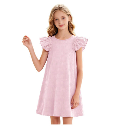 Girls Flying Sleeves Casual Daily Dresses for Summer