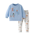 Little Girls Cartoon Animal Print Autumn Clothing Sets childrensterritory