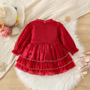 Baby Girl Flower Pattern Fluffy Dresses for Spring And Autumn