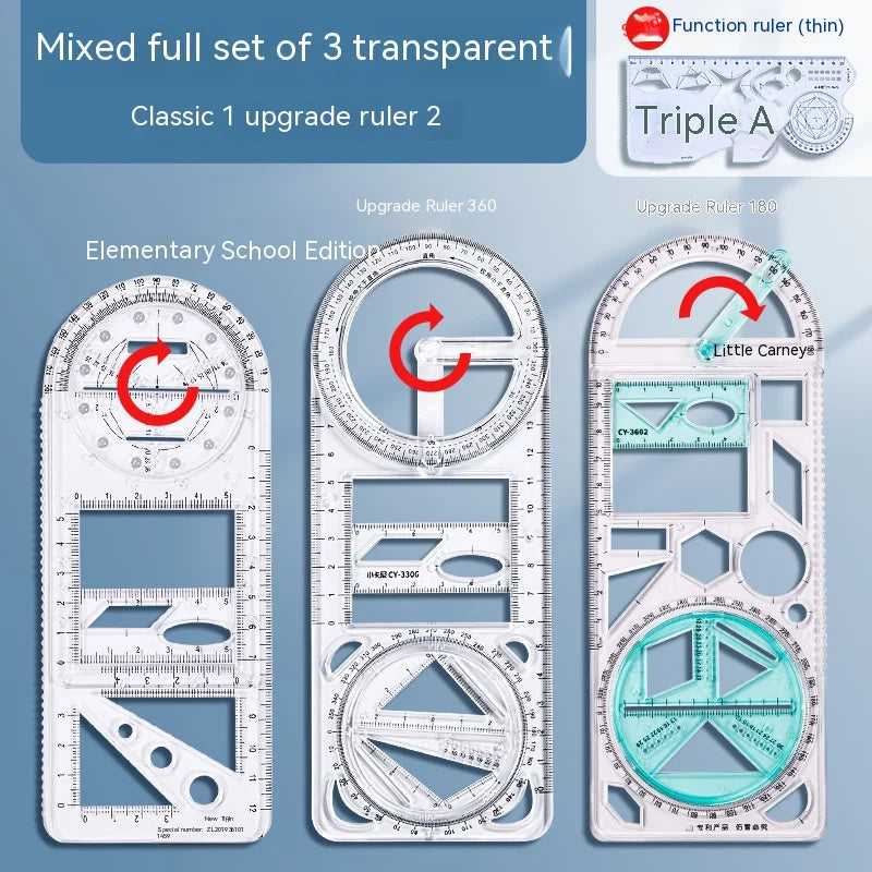 Multifunctional Rotatable Spirograph Ruler Stationery Set childrensterritory