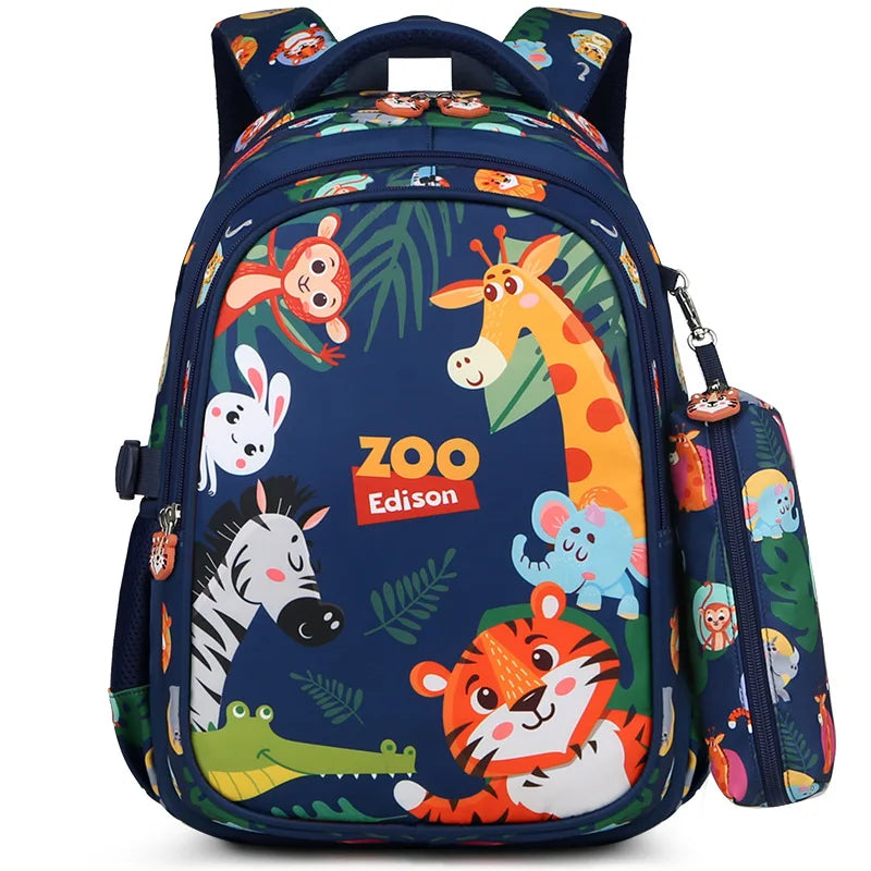 Waterproof Cartoon Print School Bags for Kids Boys, and Girls