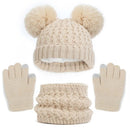 Thick Knitting Warm Baby/Kids Hat Gloves Scarf Set childrensterritory