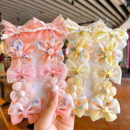 10Pcs/Set Cute Lace Flower Bows Design Baby Hairclips childrensterritory