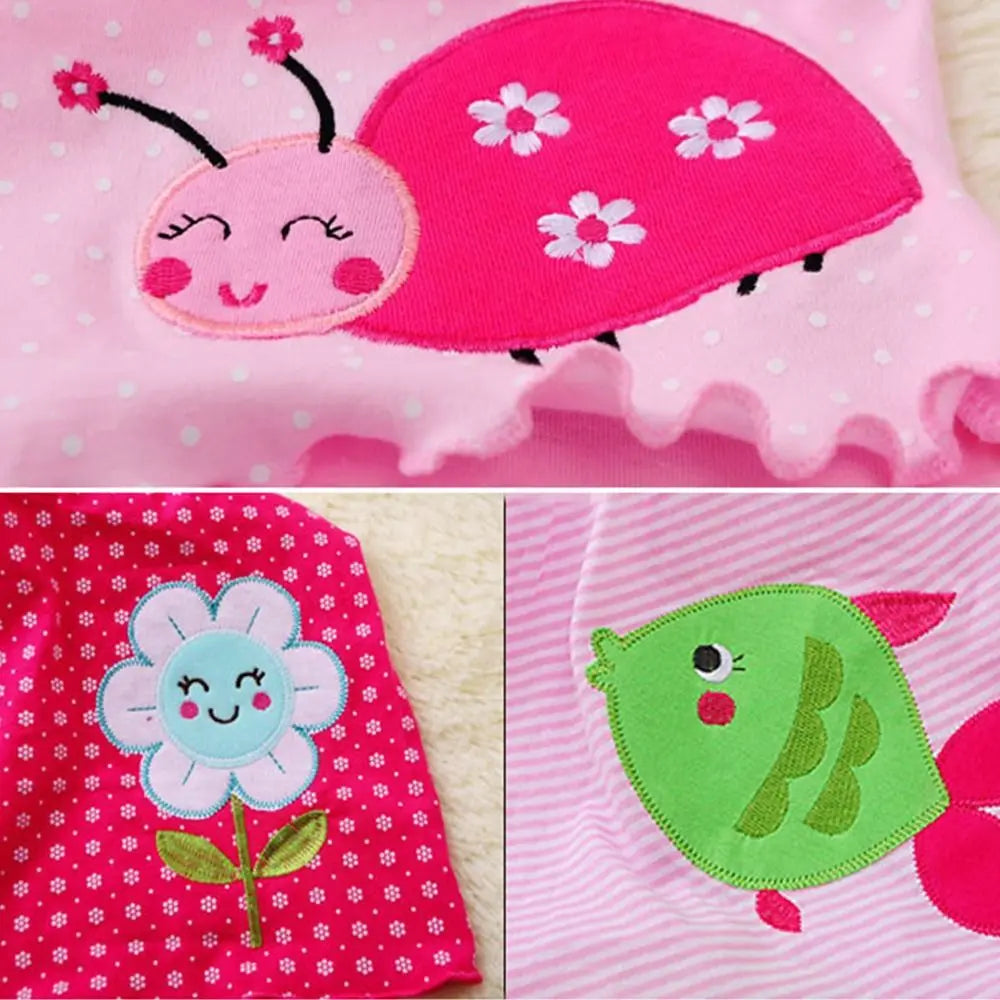 Baby Girl Soft Cotton Printed Summer Romper Dresses