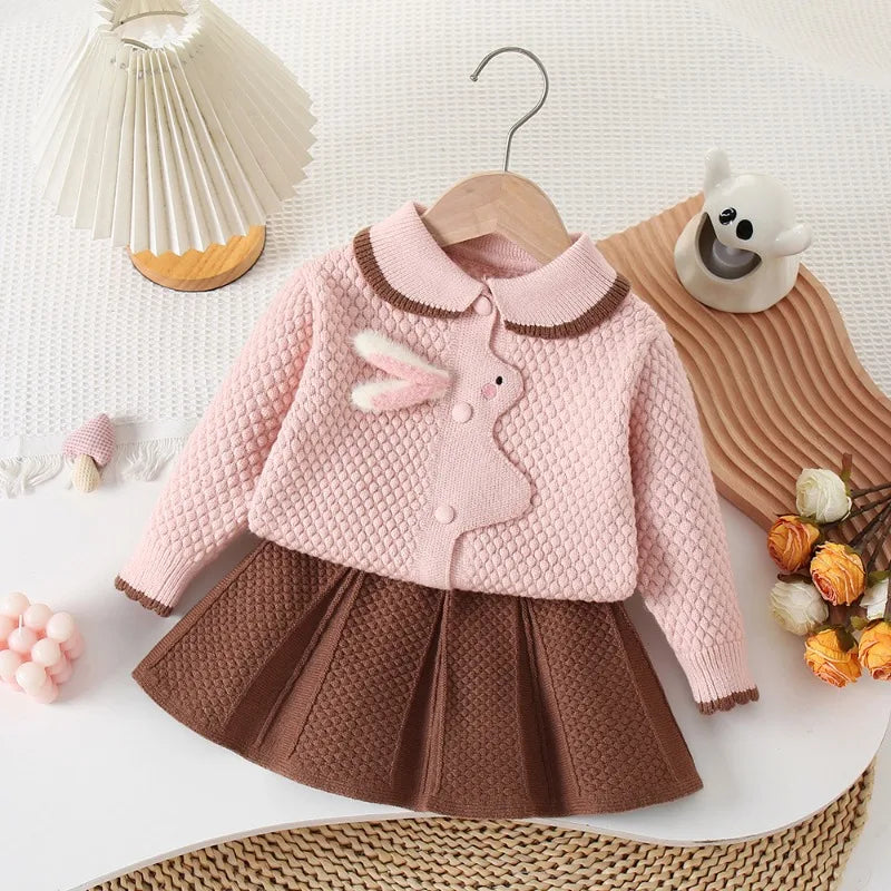 Girls’ Cartoon Design Elegant Winter Dresses