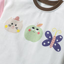 Kids Girls Cartoon Animals Design Cotton Tops + Pants Clothes Set childrensterritory