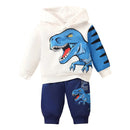 Kids Boys Crocodile Design Fleece Cotton Winter Clothing Set