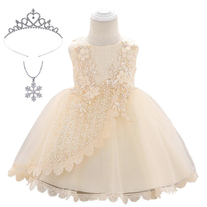 Baby Girl Lace Embroidered Formal Occasion Gowns childrensterritory