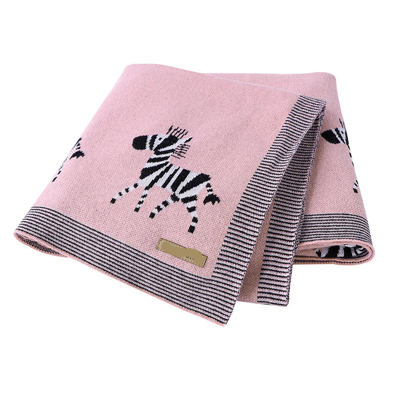Cartoon Print Soft Cotton Fabric Baby Blankets childrensterritory