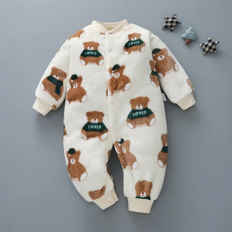Baby Kids Cartoon Design Winter Bodysuits