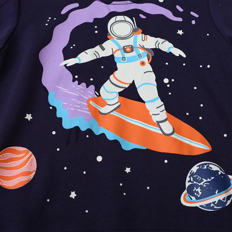 Kids Boys Cartoon Luminous Astronauts Sweatshirts childrensterritory