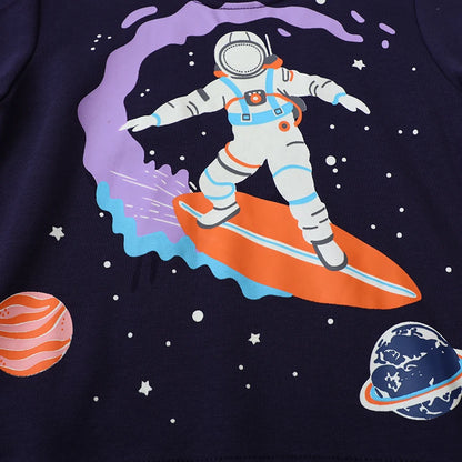 Kids Boys Cartoon Luminous Astronauts Sweatshirts childrensterritory