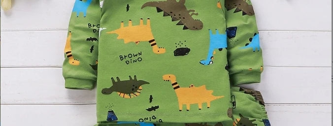 Kids Cartoon Print Casual Winter Clothing Set