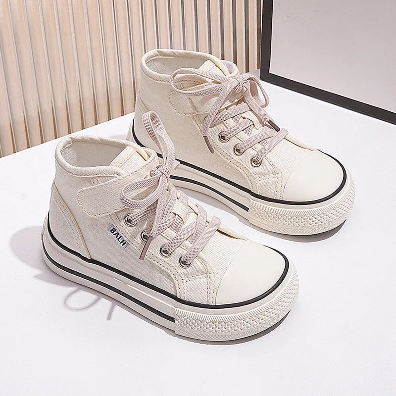 Little Boys Girls Jelly Color Canvas Lace Up Flats Shoes childrensterritory