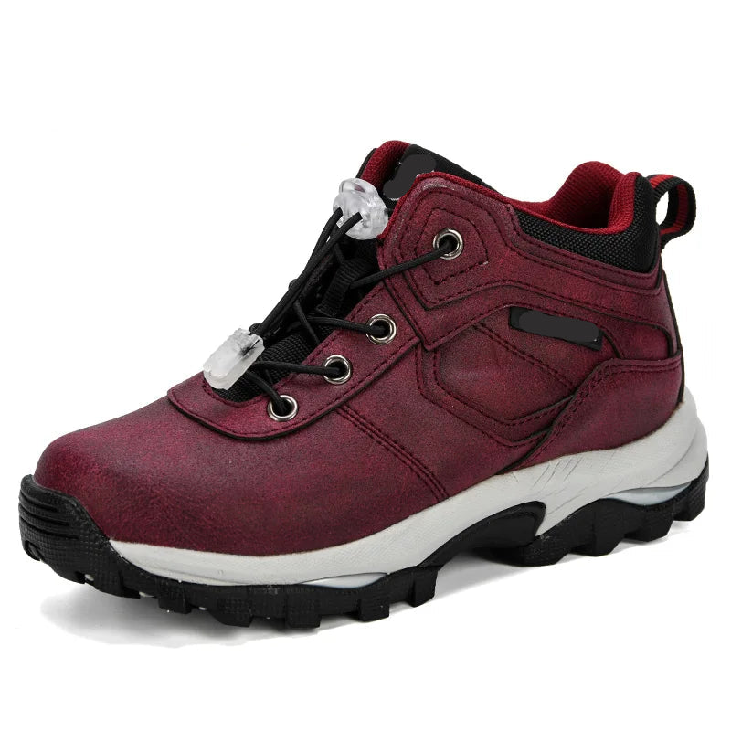Anti-slip Kids Boys Ankle Boots with Motorcycle Hook and Loop childrensterritory