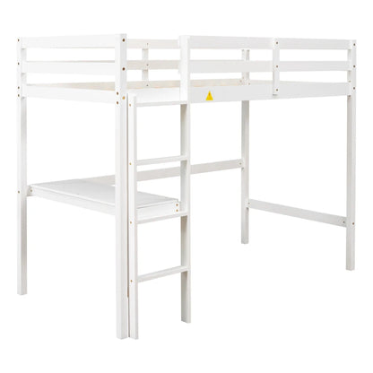 Simple Design Twin Loft Bed with Built-in Desk and Stairs childrensterritory