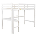 Simple Design Twin Loft Bed with Built-in Desk and Stairs childrensterritory