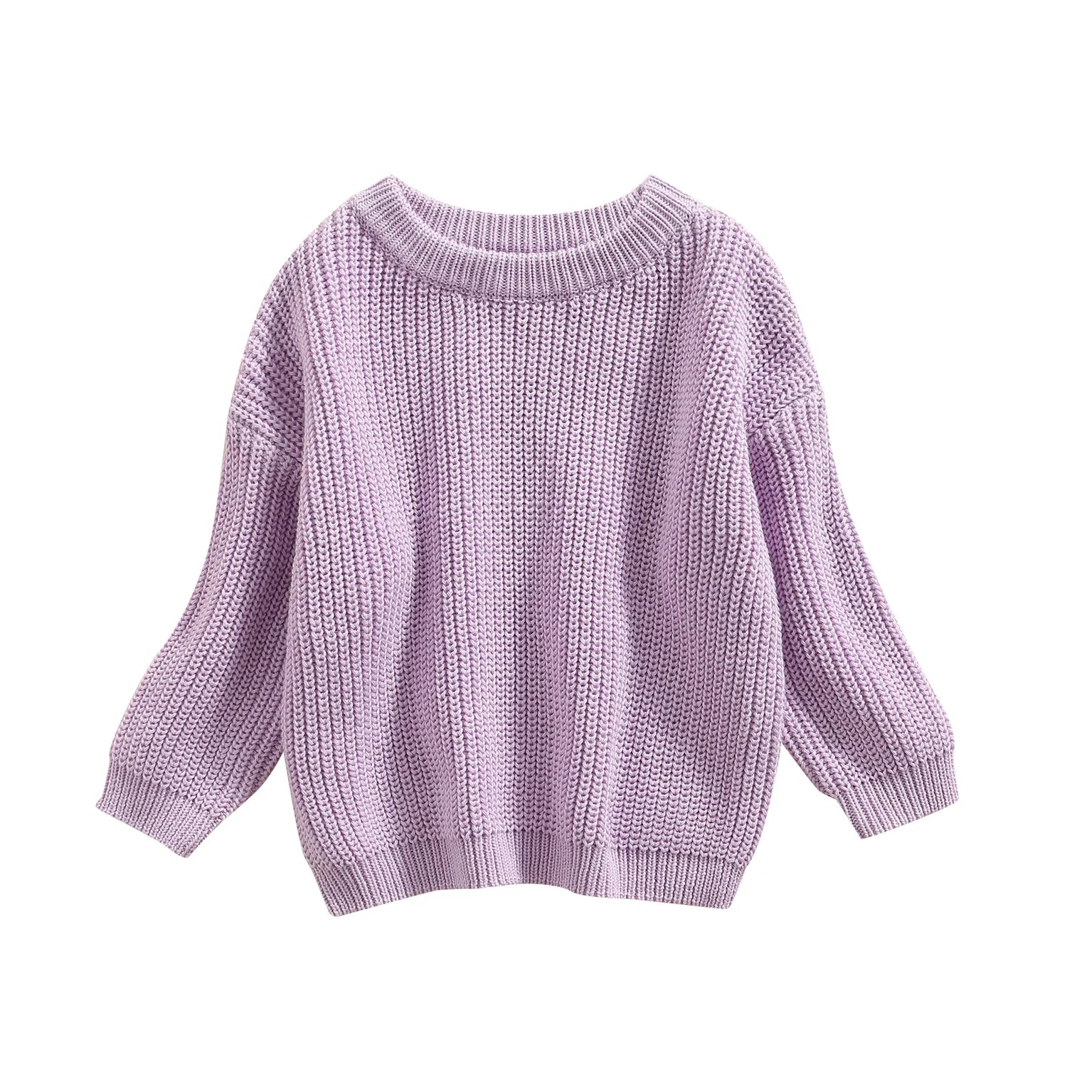Baby Boys Girls Solid Color Long Sleeve Knit Sweaters childrensterritory