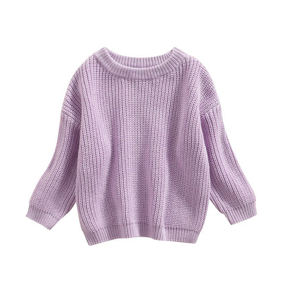 Baby Boys Girls Solid Color Long Sleeve Knit Sweaters childrensterritory