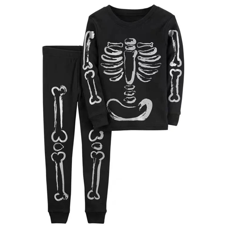Long-Sleeved Cartoon Print Autumn Kids Clothing Set