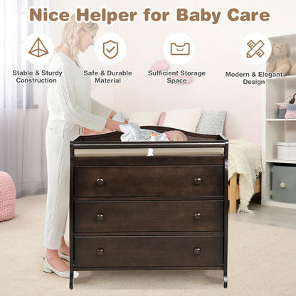 Baby/Infant  3 Drawer Diaper Changing Table w/ Safety Belt