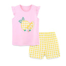 Sleeveless Lemon Print Casual Summer Clothing Set For Girls childrensterritory