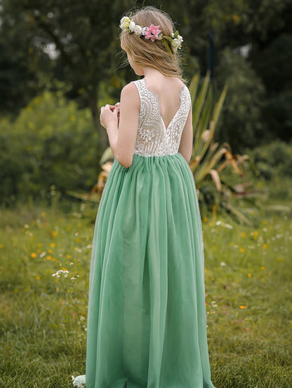 Little Girls Flower Lace Design Summer Birthday Dresses childrensterritory