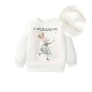 Kids Girls Cartoon Design Warm Fleece Sweatshirts childrensterritory