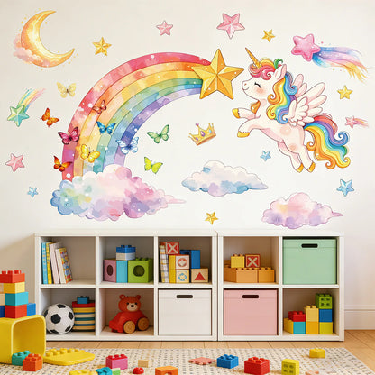 Shine In The Dark Unicorn Stars Wall Stickers for Bedroom
