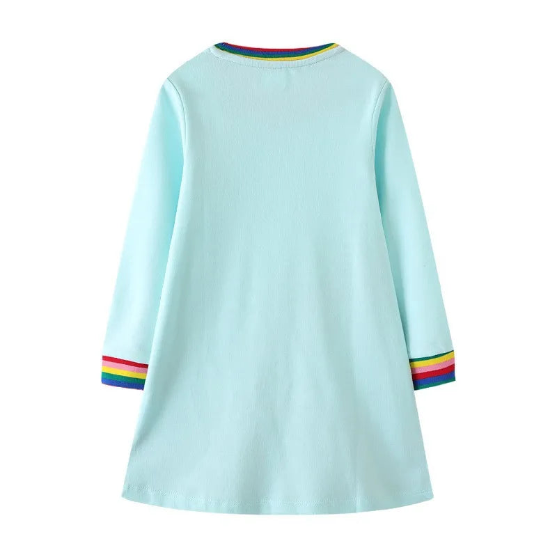 Preppy Style Kids Girls Colored Pen Applique Dresses childrensterritory