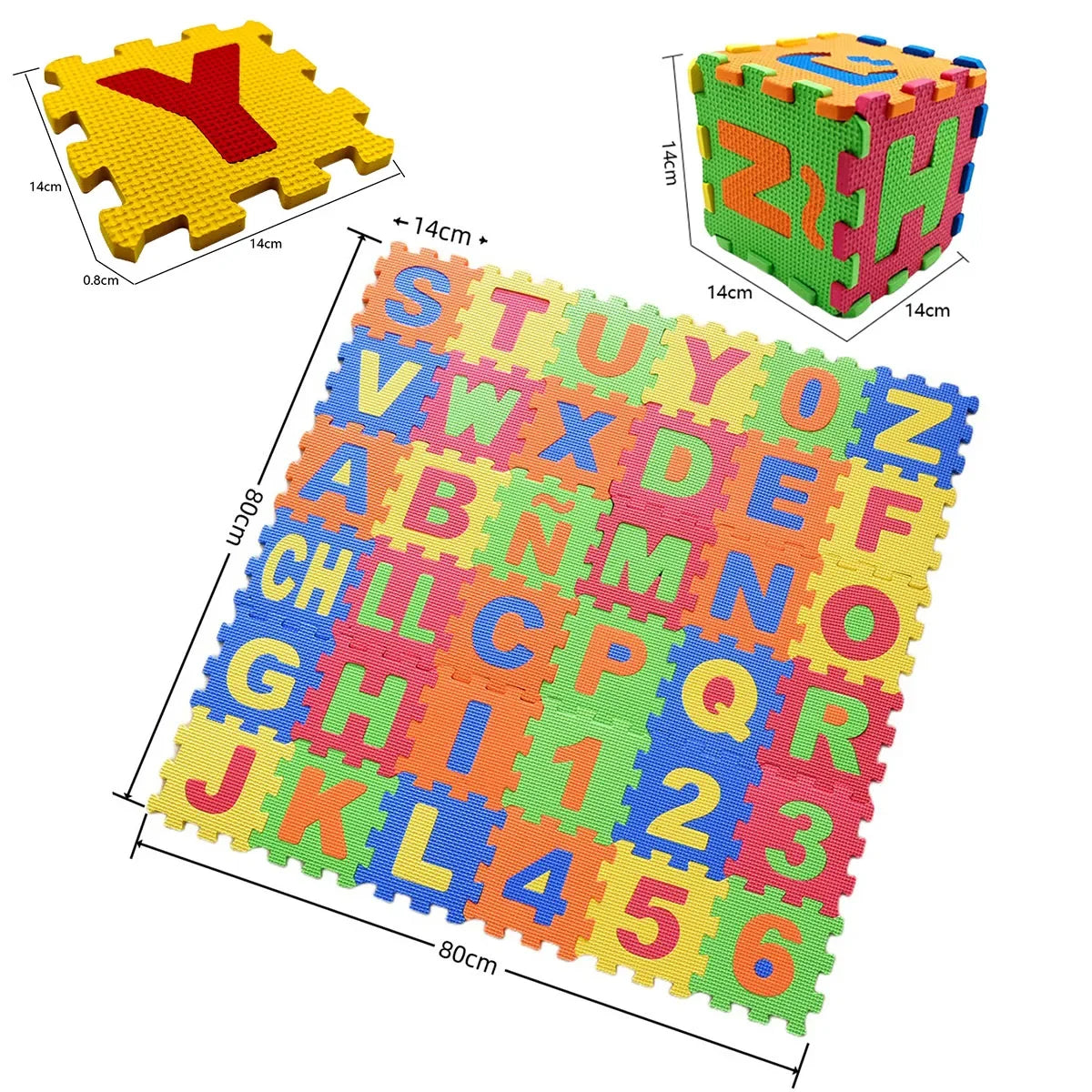 Letter Print 36 pieces of EVA Puzzle Play Mat for Kids