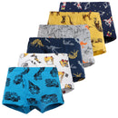 6 Pcs Little Boys' Soft Cartoon Animal Print Cotton Briefs childrensterritory