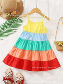 Little Girls' Colourful Printed Cotton Vestidos for Summer
