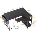 4L-shaped Gaming Computer Desk with Power Outlets childrensterritory