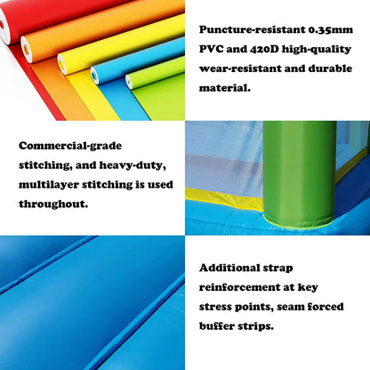 12*9*8ft Inflatable Bounce House With Slide For Kids childrensterritory