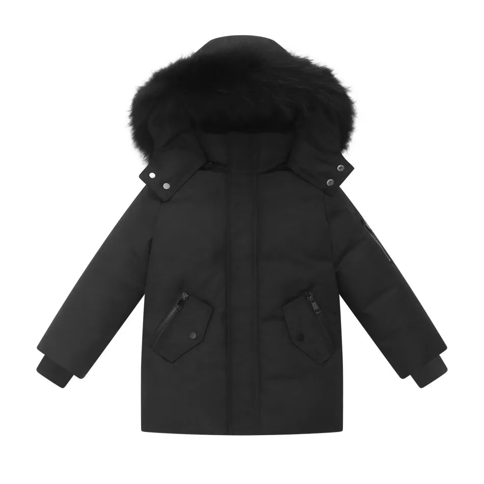 Kids' Long-Sleeved Stylish Warm Puffer Coat