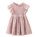 Kids Girls Flower Lace Design Summer Party Dresses childrensterritory