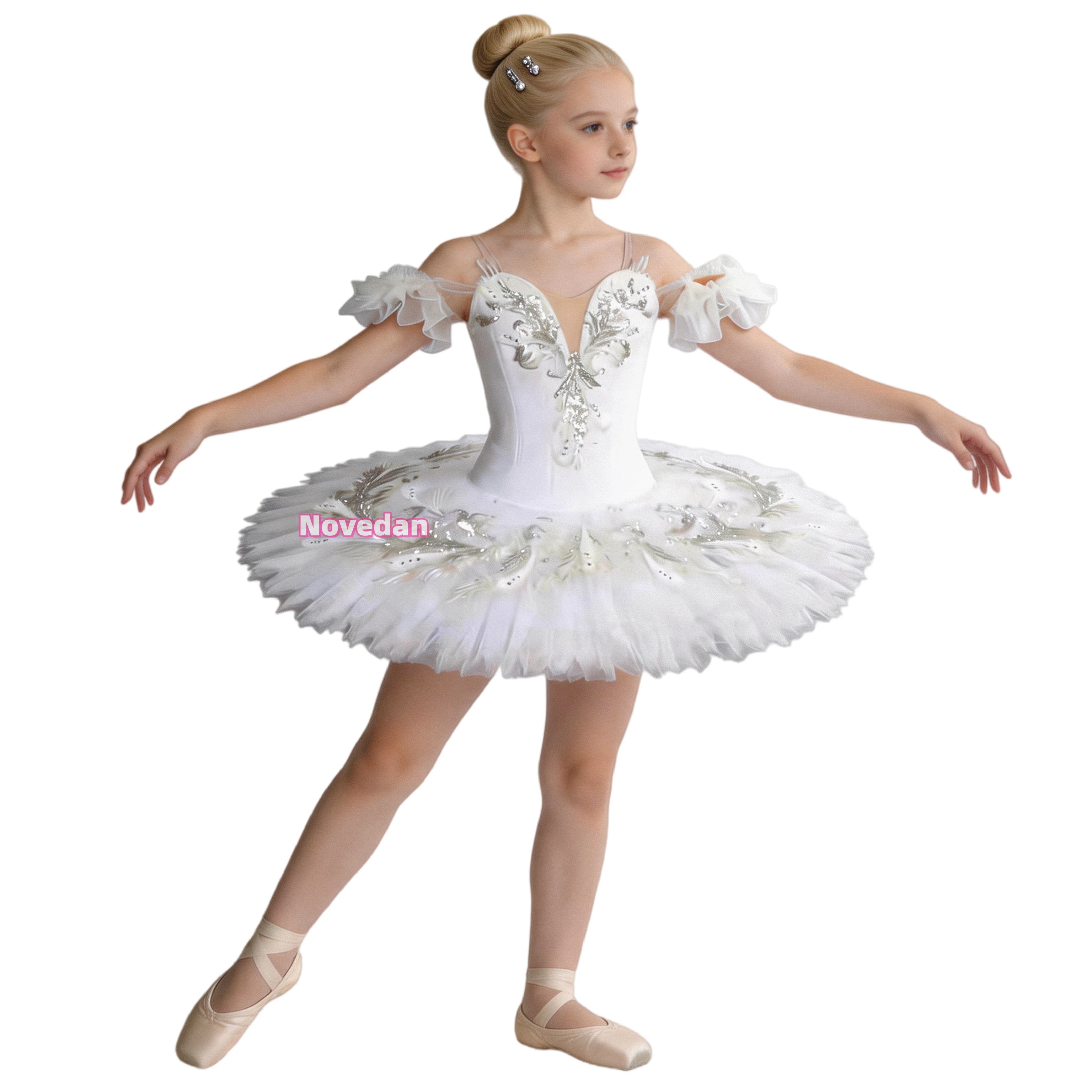 Kids Girls Sequins Tassel Modern Ballet Leotard Tutu Dresses