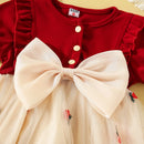 Baby Girls Bow Design Short Sleeves Summer Dresses