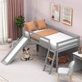 Kids Wooden Loft Bed with Climbing Ladder & Storage Space