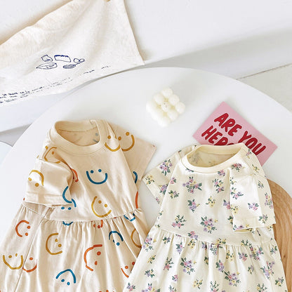 Baby/Kids Girls Cute Printing Summer Casual Dresses childrensterritory