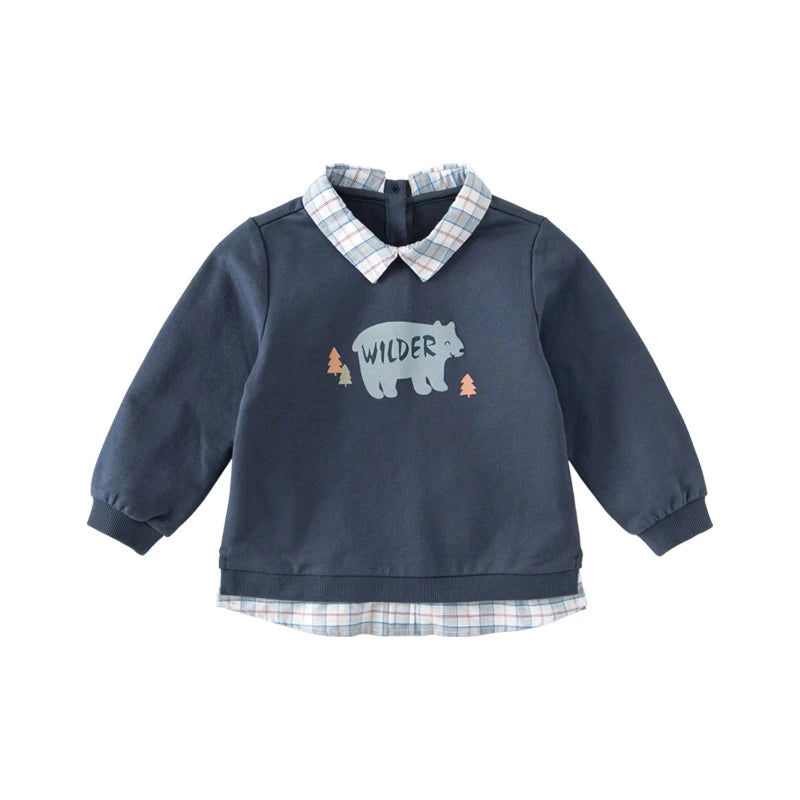 Little Boy’s Cartoon Design Casual Cotton Sweatshirt childrensterritory