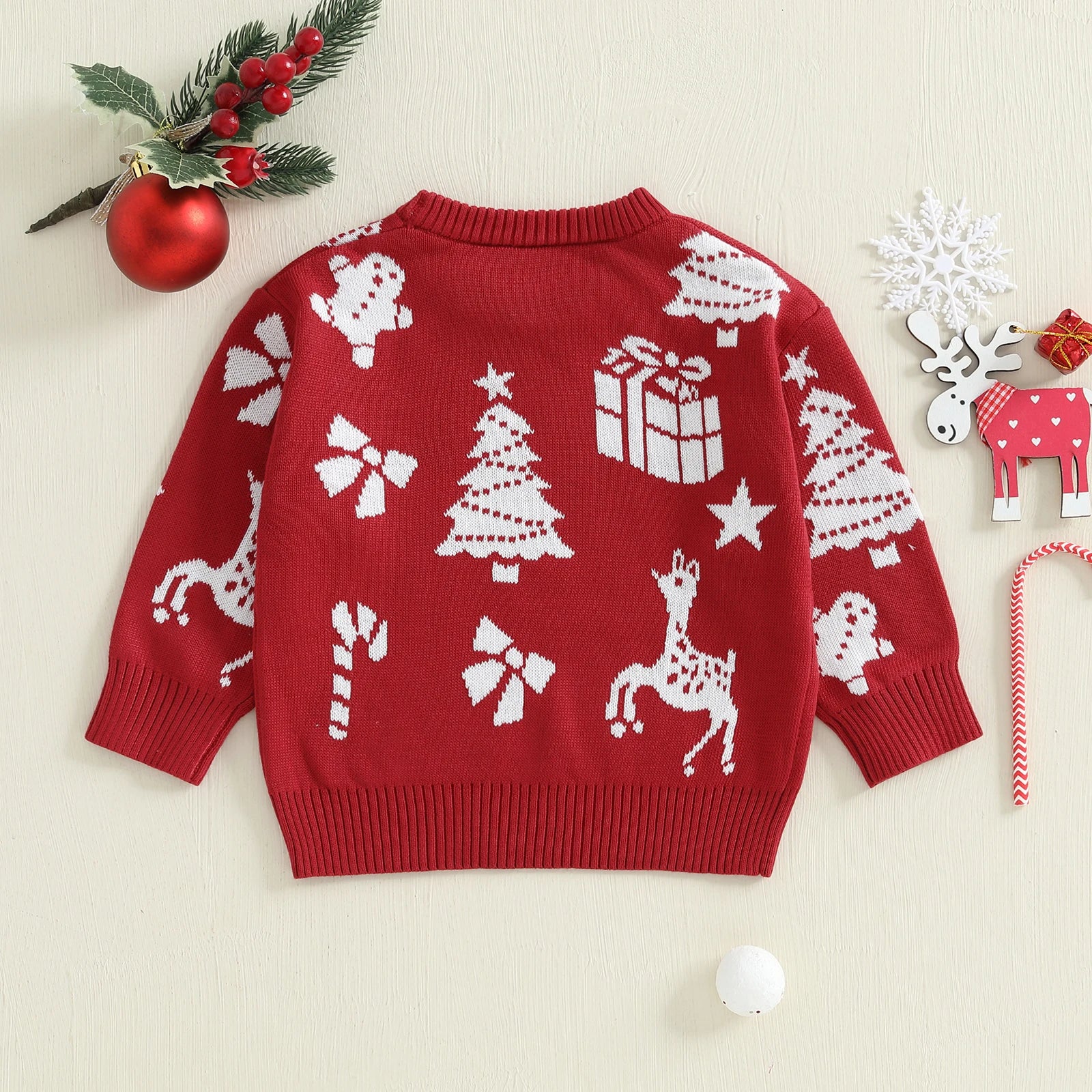 Baby Kids Long Sleeves Christmas Design Winter Sweater