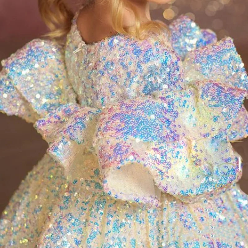 Baby/Kids Girl Vintage Tulle Bling Princess Dress for Birthday