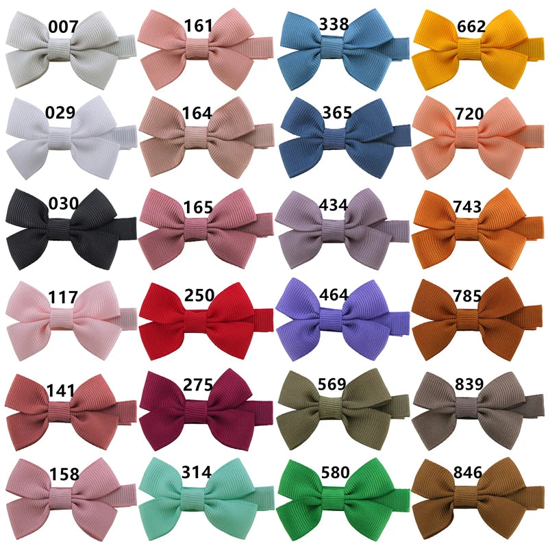 Baby/Kids Girls Solid Ribbon Bow Hair Clips