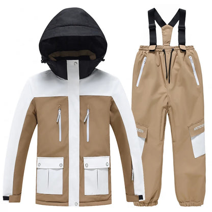 Kids Snowboard Clothing Set With Coat and Strap Pants childrensterritory