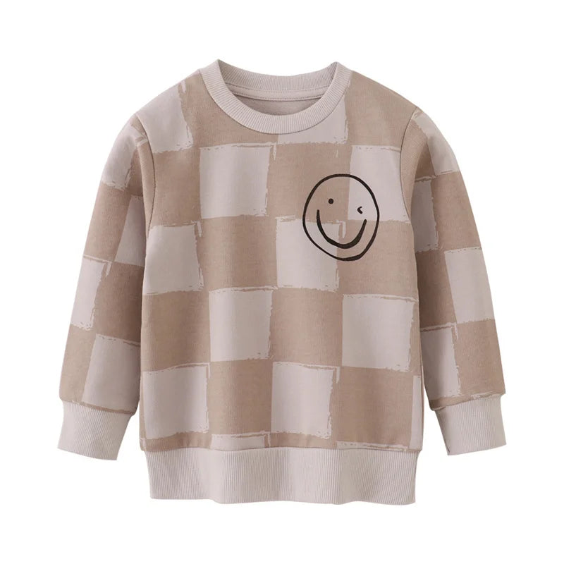 Cartoon Animal Print Long Sleeve Kids Boys Sweatshirts