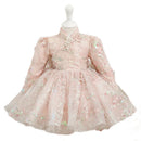Luxury Elegant Deisgn Sequin Pink Little Girls Christening Gowns childrensterritory