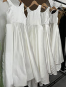 Girls Elegant White Satin Ball Gown, Communion Dress childrensterritory