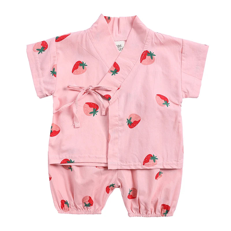 2PCS Cute Cartoon Print Baby Top + Shorts Home Wear Sets childrensterritory